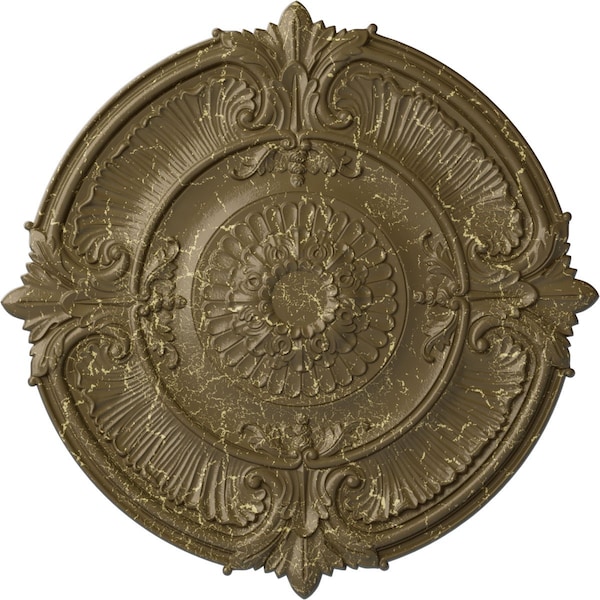 Ekena Millwork Attica Acanthus Leaf Medallion (Canopies up to 4 5/8"), 53 1/2"OD x 3 1/2"P, Mississippi Mud Crackle CM53ATMMC - main